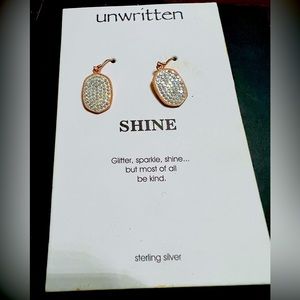 Unwritten Earrings Sterling Silver .925 Rose gold colored